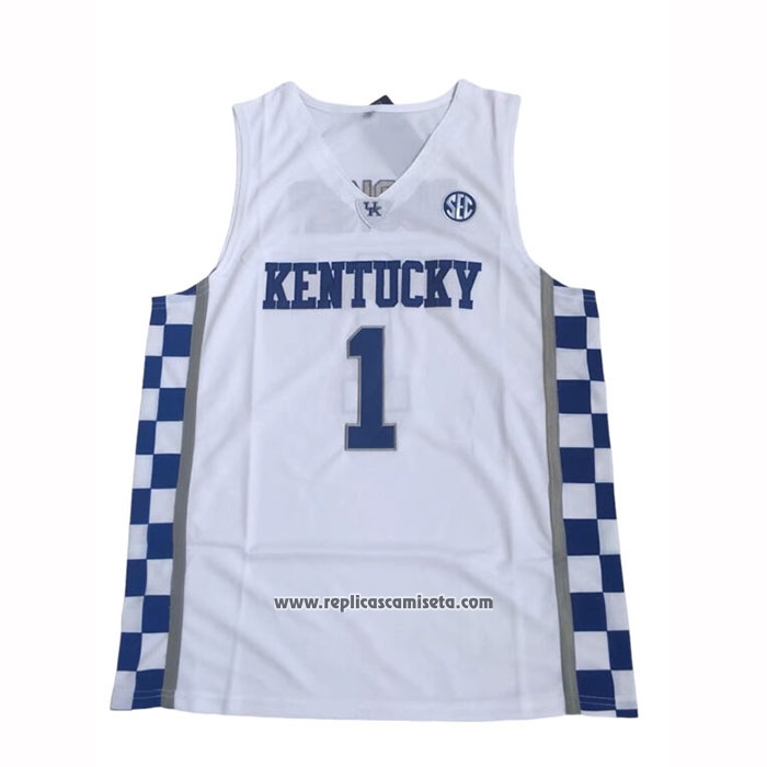 Camiseta NCAA Kentucky Wildcat Devin Booker 2025 Blanco